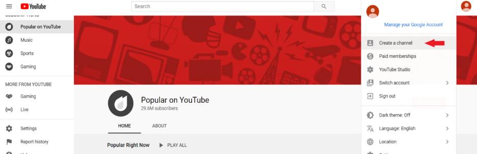 choose create a channel