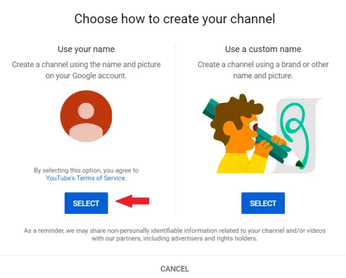 choose how to create your channel