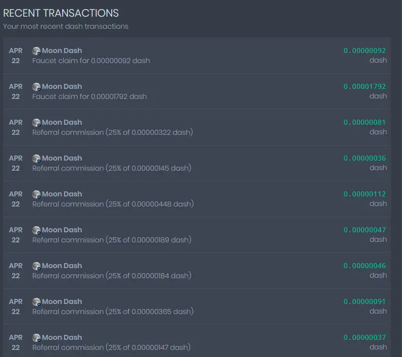 Gains faucet MoonDash