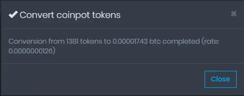 CP Tokens to BTC