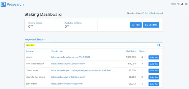keyword staking example