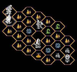 The world map of Godzilla on the NES