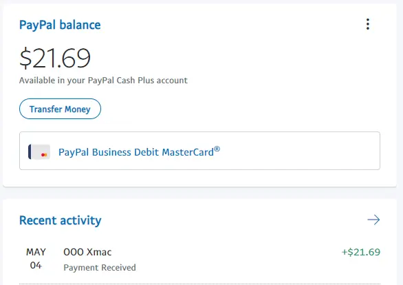 Paypal Balance 5-4