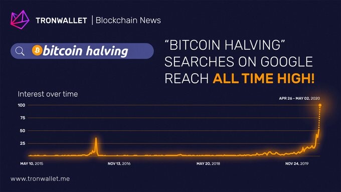 Bitcoin halving searches on google reach all time high
