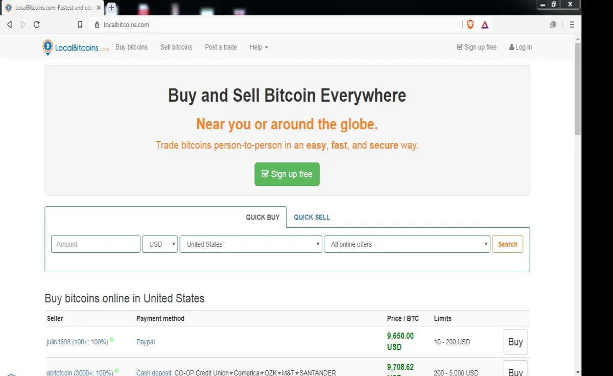 landing page