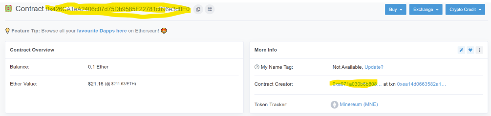 Creator of contract 2