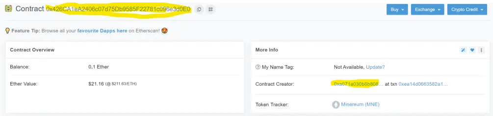 Creator of contract 2