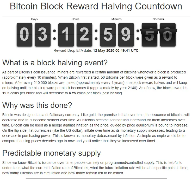 Bitcoin halving event