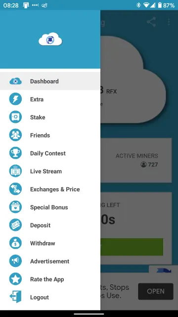 Menu tab items