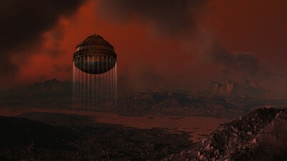 a spaceship landing