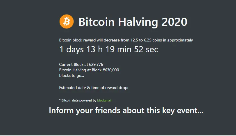 bitcoin halving 2020
