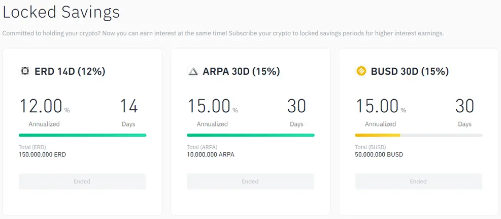 Binance Promo Locked Savings