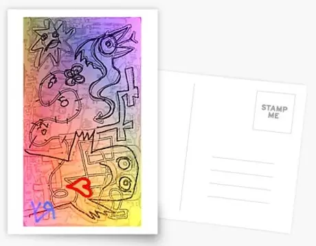 rainbow punk algebra postcard by rfy