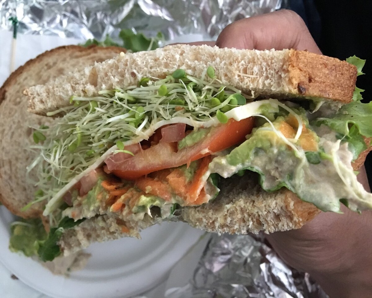 Ahi Avocado Tomato Cheese Sandwich