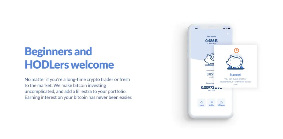 An image introducing beginners and holders to the Bitwala bank account