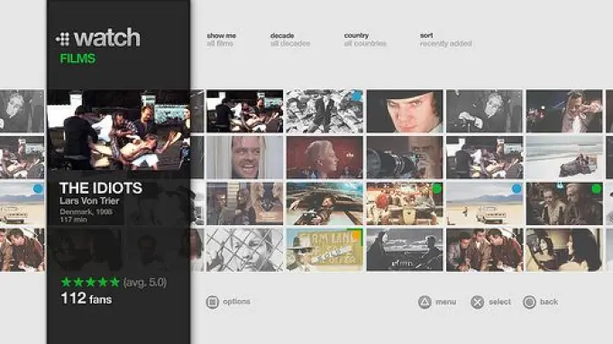 MUBI Playstation