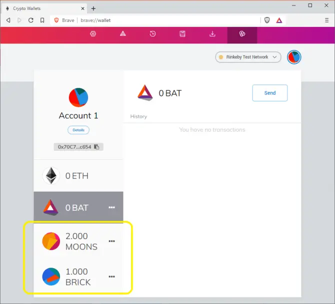 added wallet