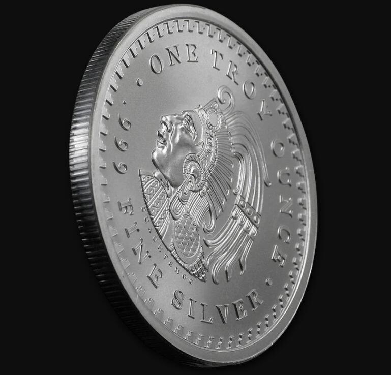 1 oz .999 Fine Silver Aztec Calendar Coin