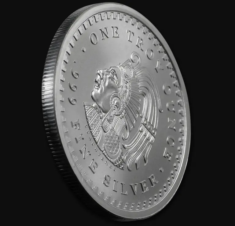 1 oz .999 Fine Silver Aztec Calendar Coin