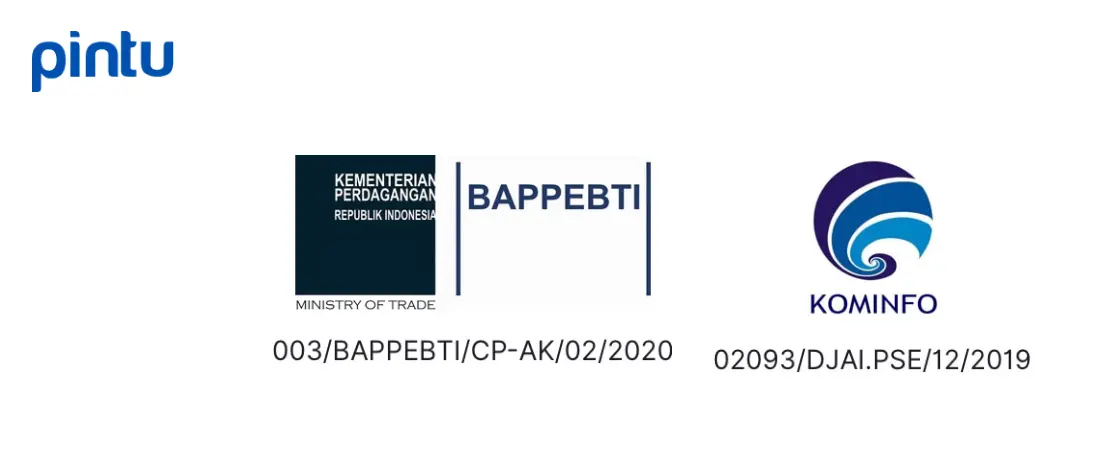 image of Pintu's BAPPEBTI and KOMINFO legal number