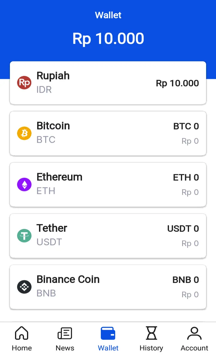 image of Pintu's supported cryptocurrencies