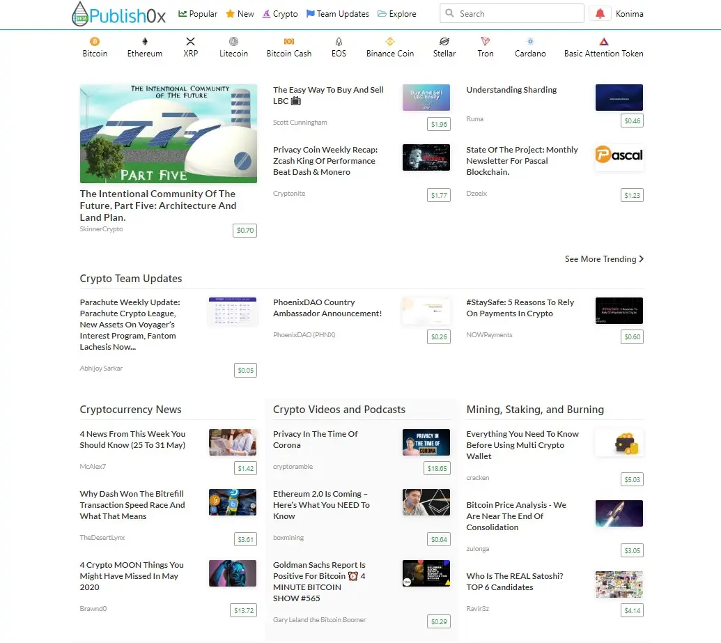 Publish0x Front-page