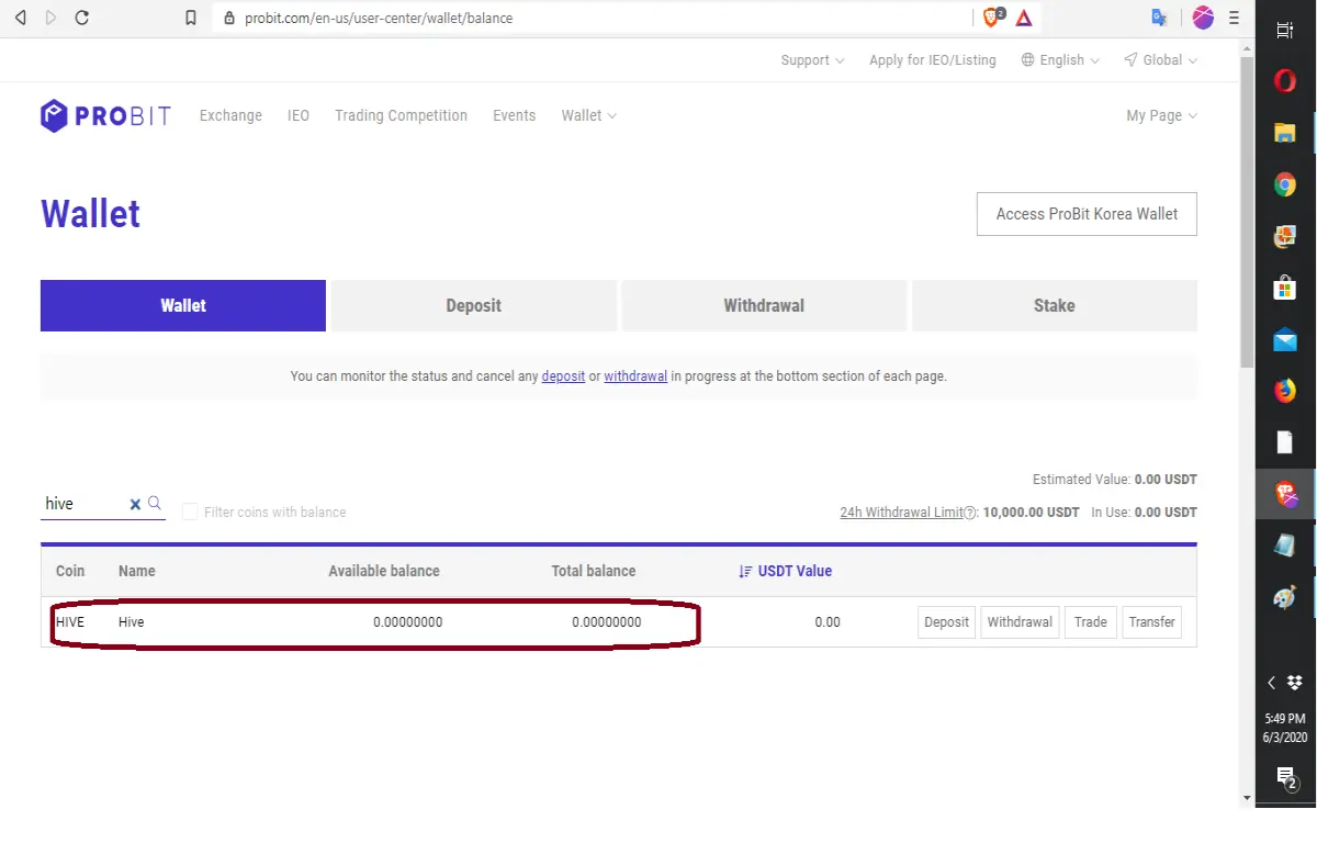 hive probit blockchain cryptoexchange