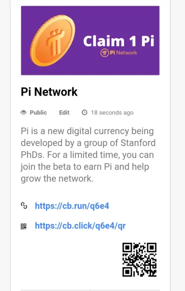 Links and its QR through phone scanning