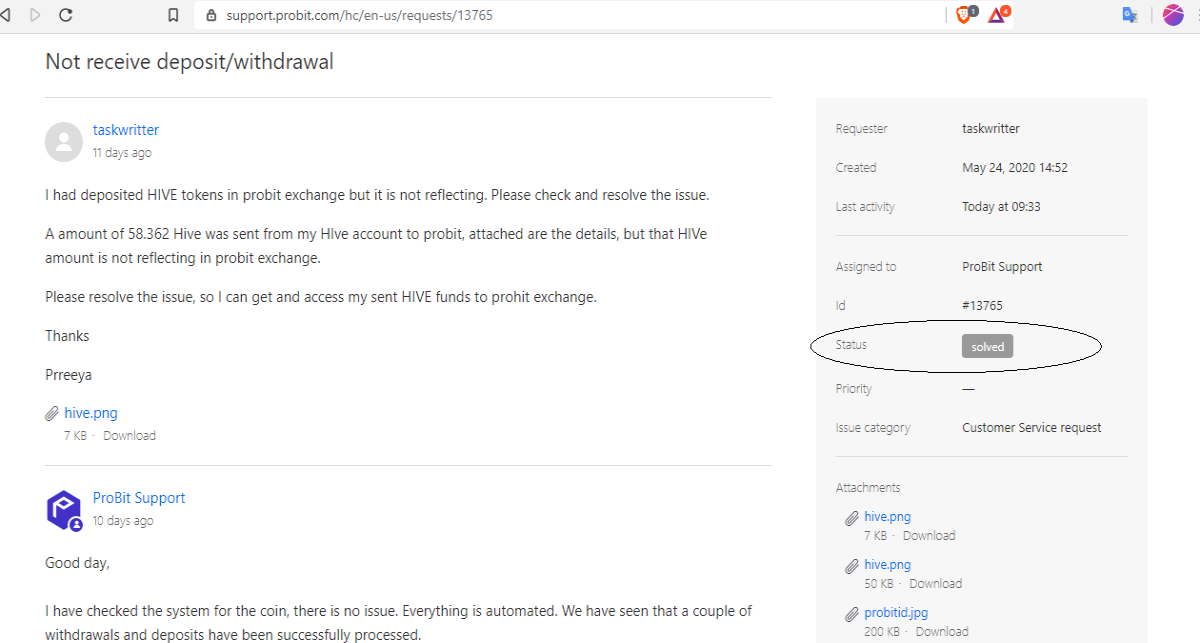 probit crypto exchange's awful support