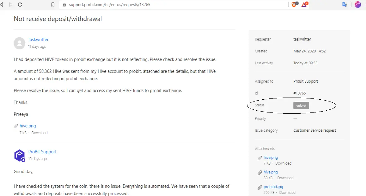 probit crypto exchange's awful support