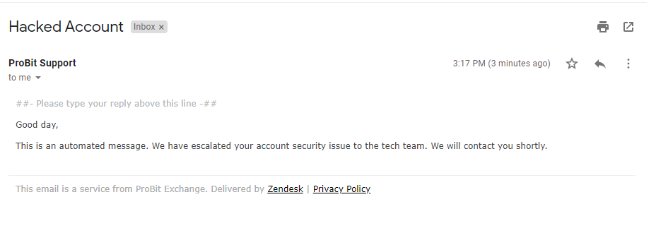 probit exchange account hack security