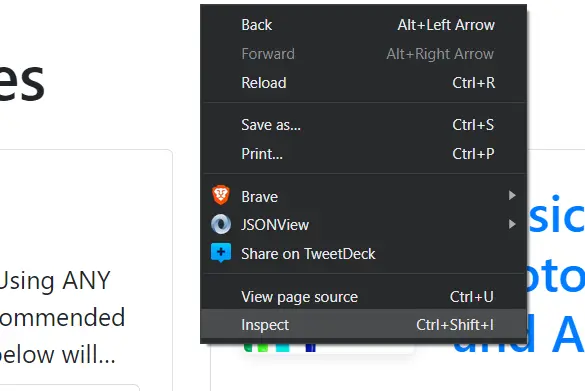Open right click in the mouse