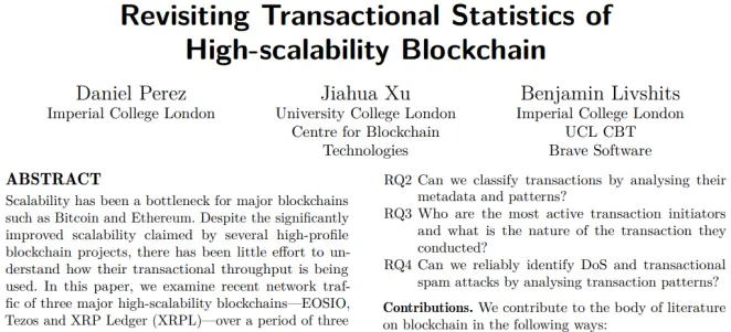 Revisiting Transactional Statistics of High-scalability Blockchain