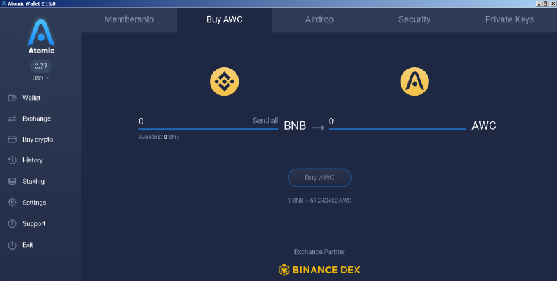 buy Atomic wallet coin