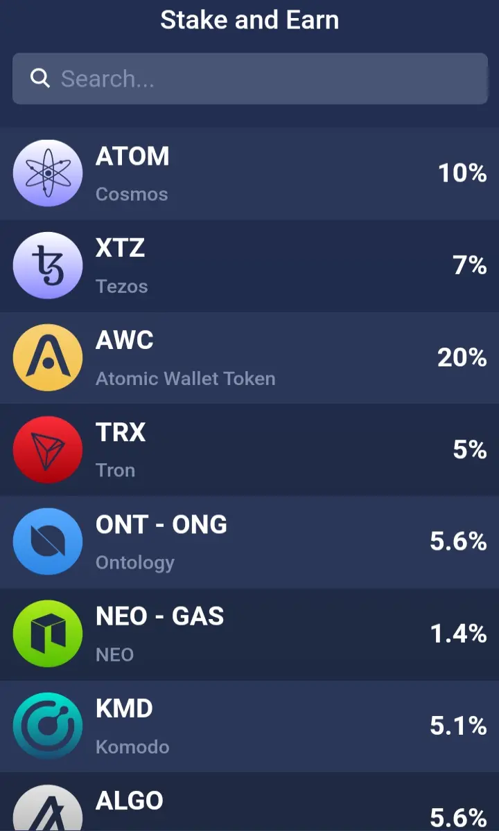 Stake on Atomic Wallet