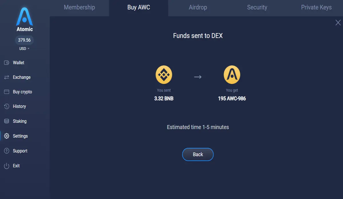 Atomic Wallet Coin (AWC) Staking