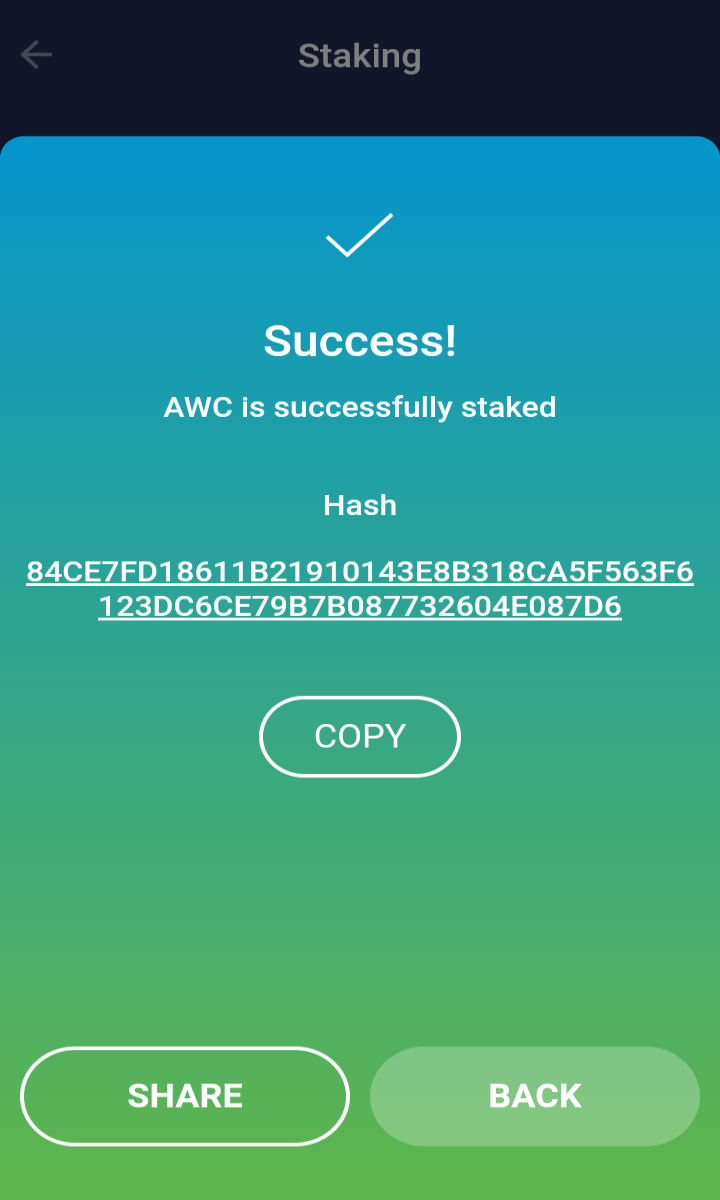 AWC Staking Tutorial