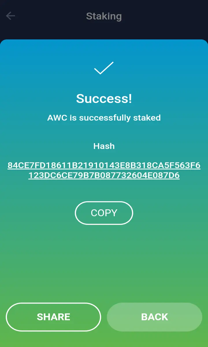 AWC Staking Tutorial
