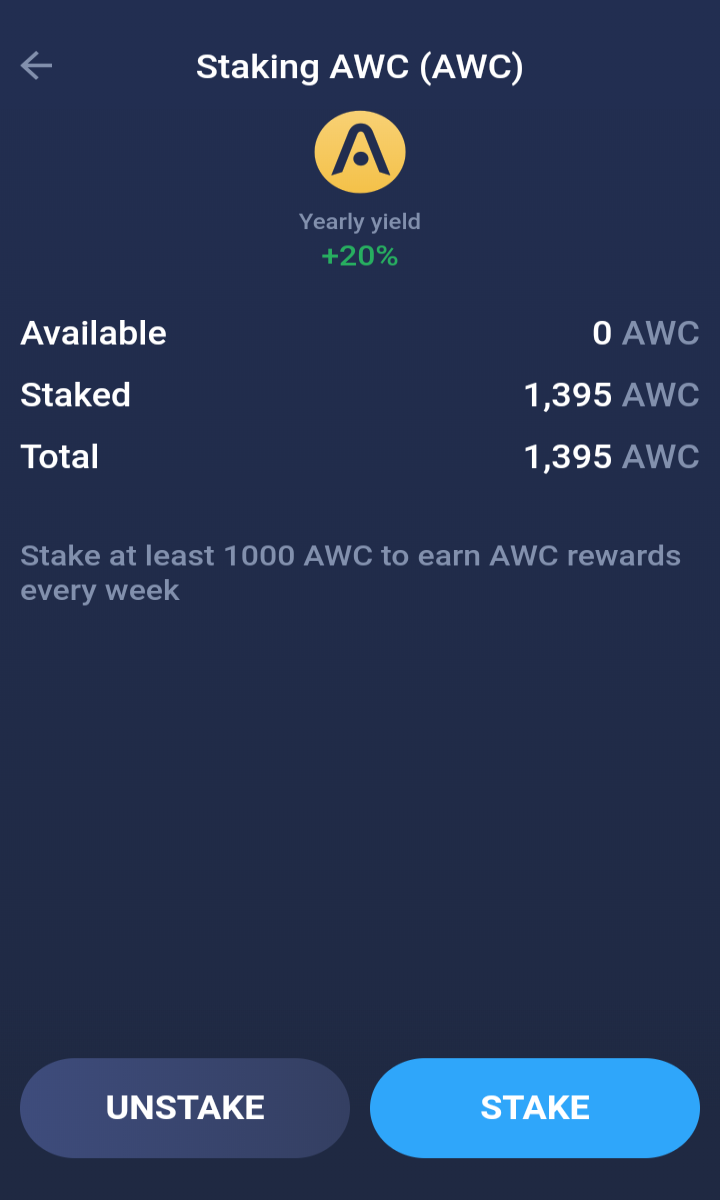 AWC Staking Tutorial
