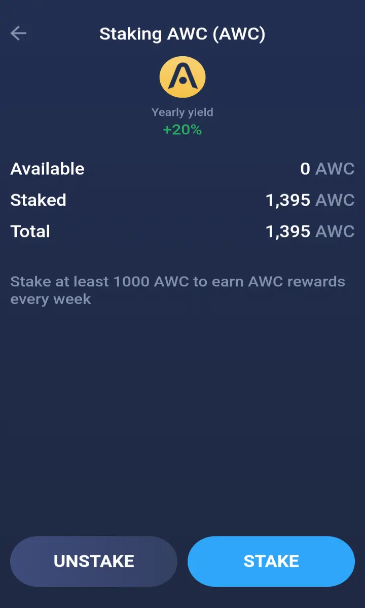 AWC Staking Tutorial