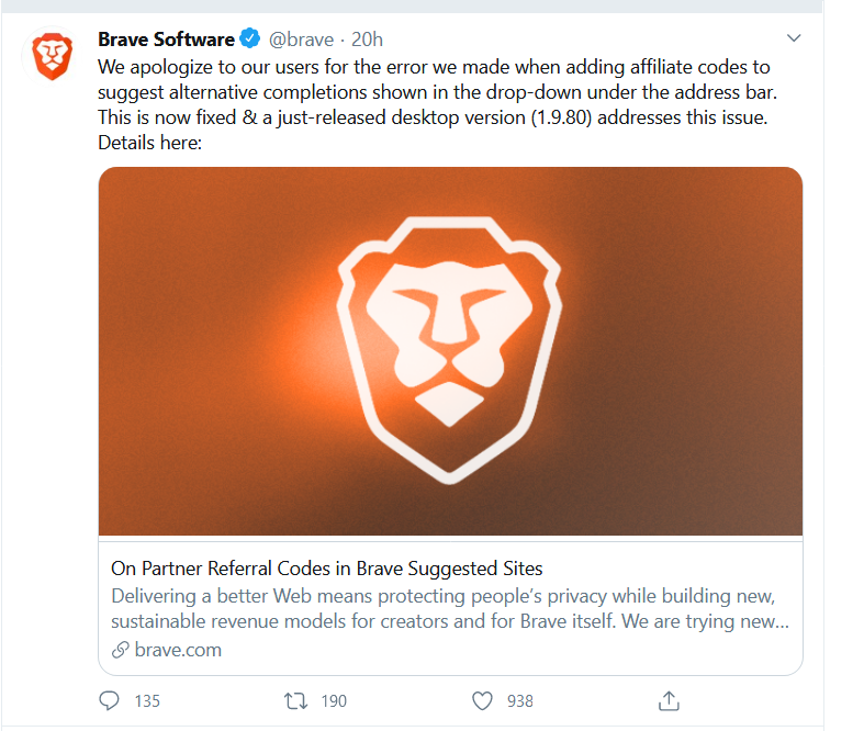 twitter Brave