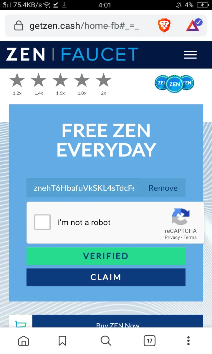 Horizen Faucet Dashboard
