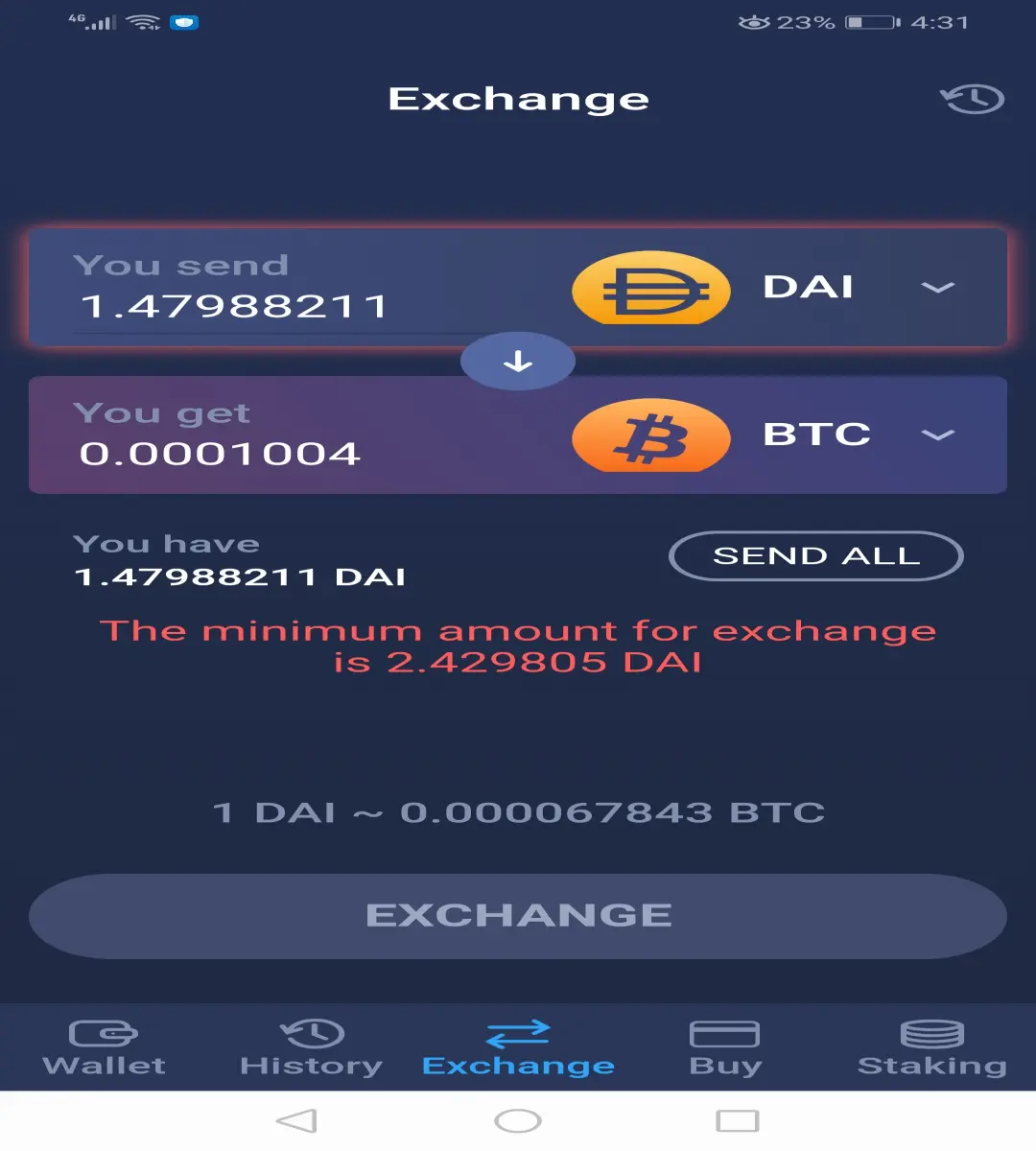 Exchange section