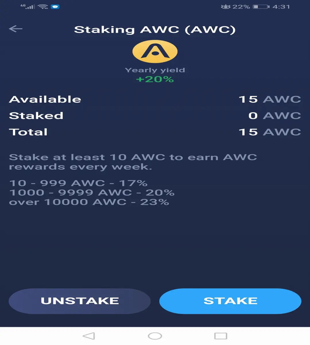 Staking AWC