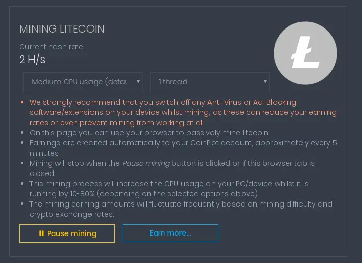 webmining coinpot