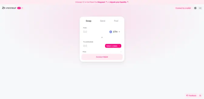 Uniswap Home page
