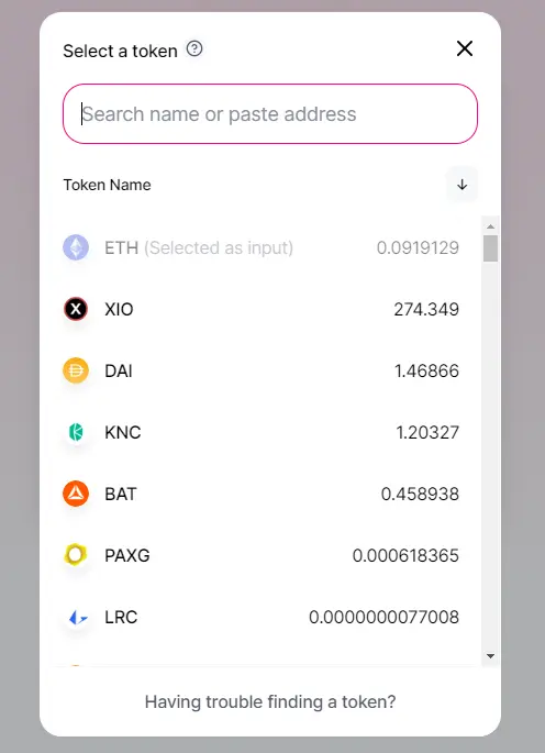 Token List