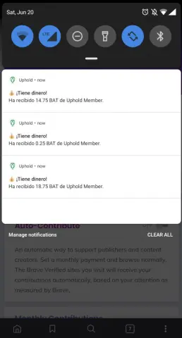 Uphold notifications