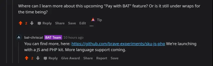 pay with BAT