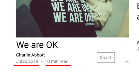 Published and Read duration